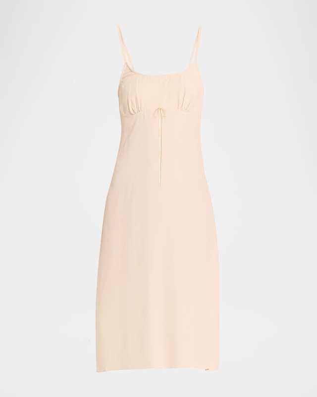 Negligee Bow Midi Slip Dress
